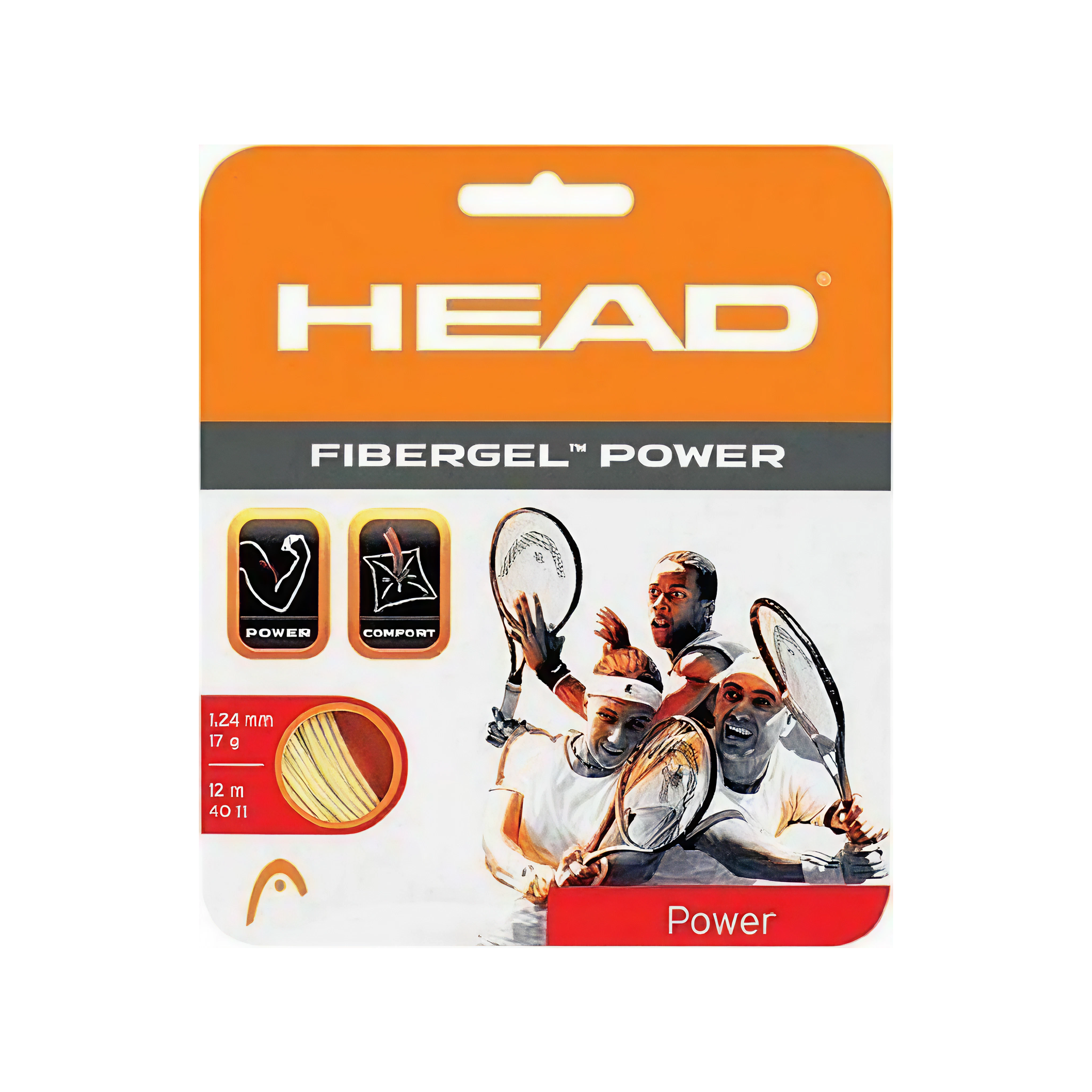 HEAD FiberGEL Power 16 Tennis String Natural 12m