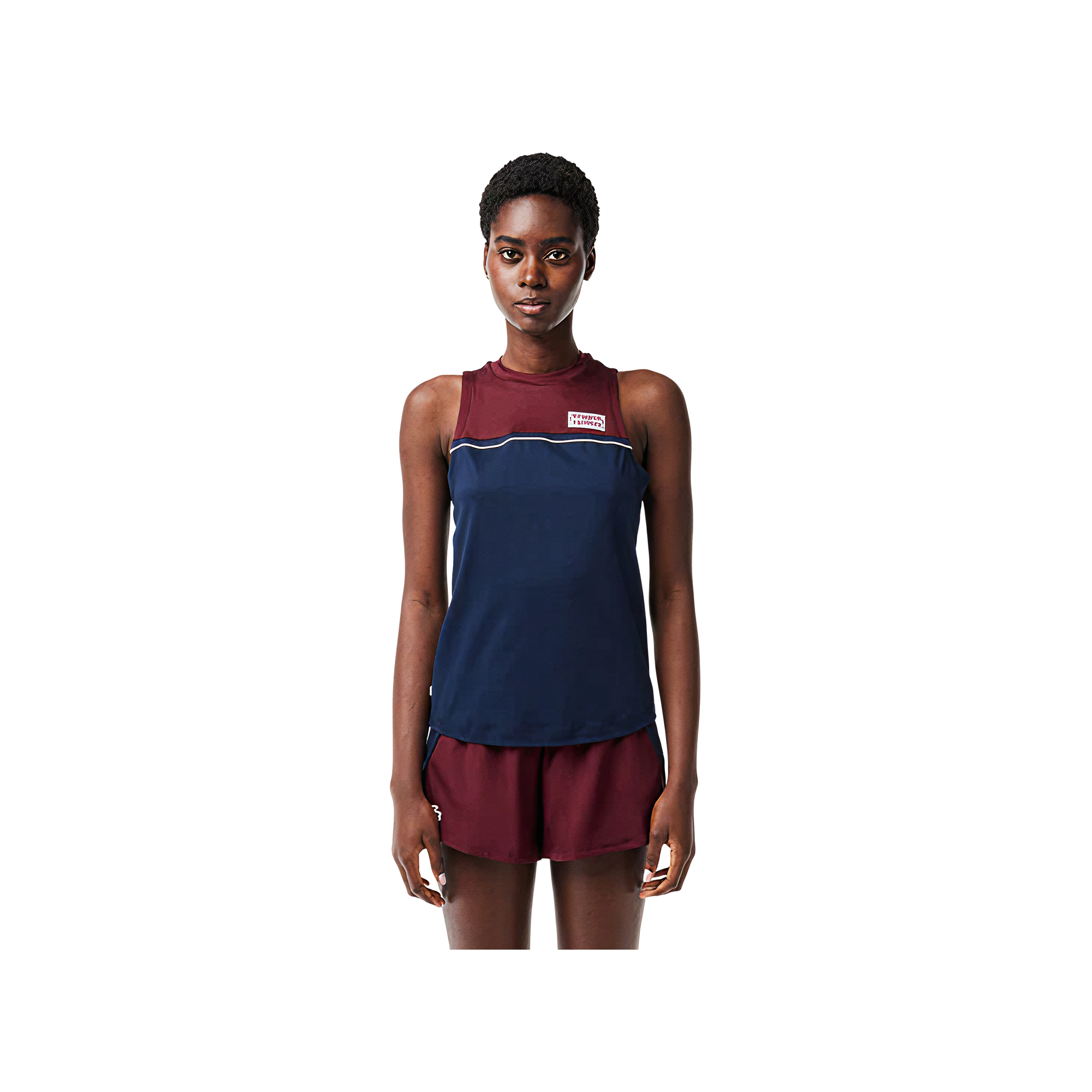 Blusa Lacoste de agodón elástico de contraste para deporte