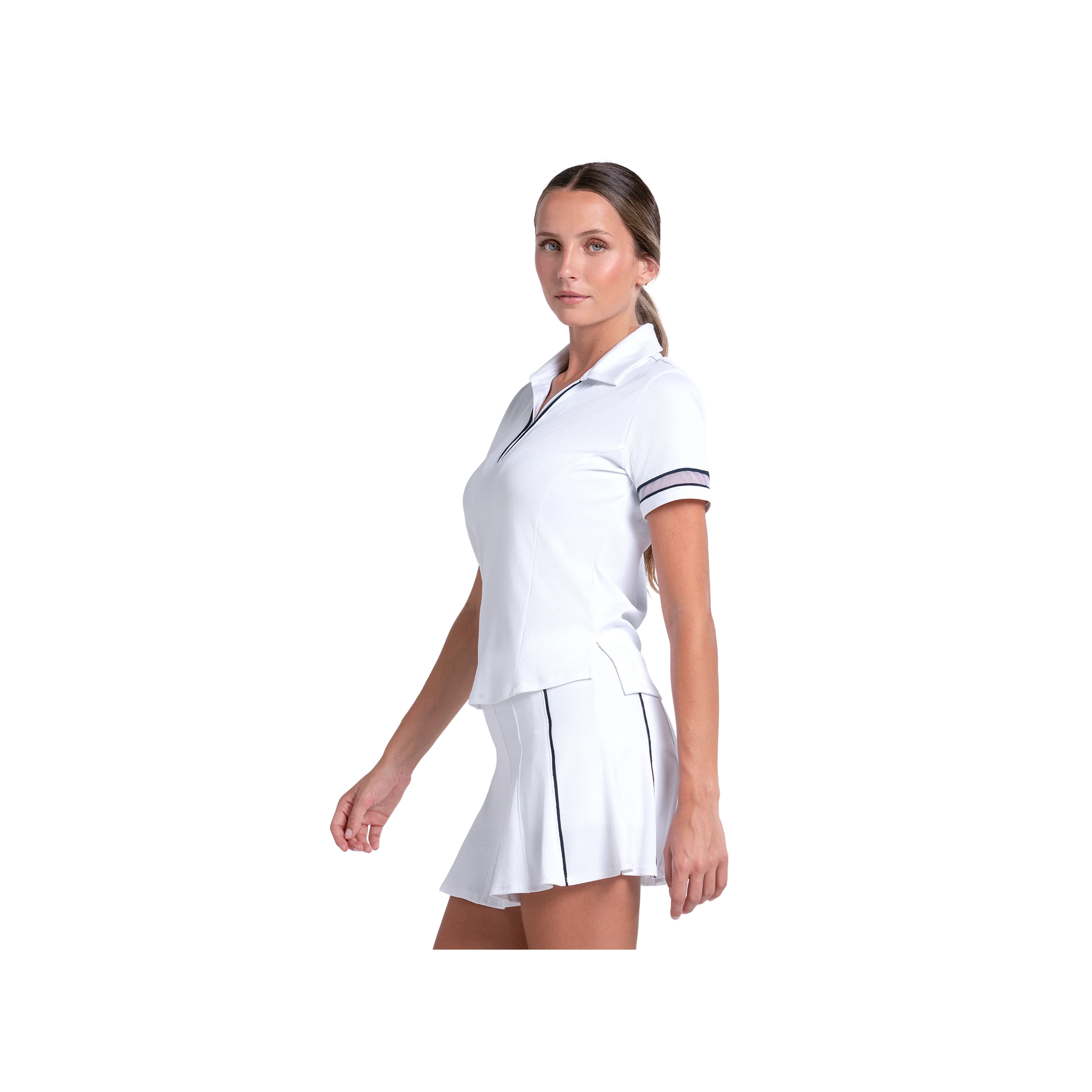 Blusa Lucky in Love Piped Fairway Short Sleeve Polo