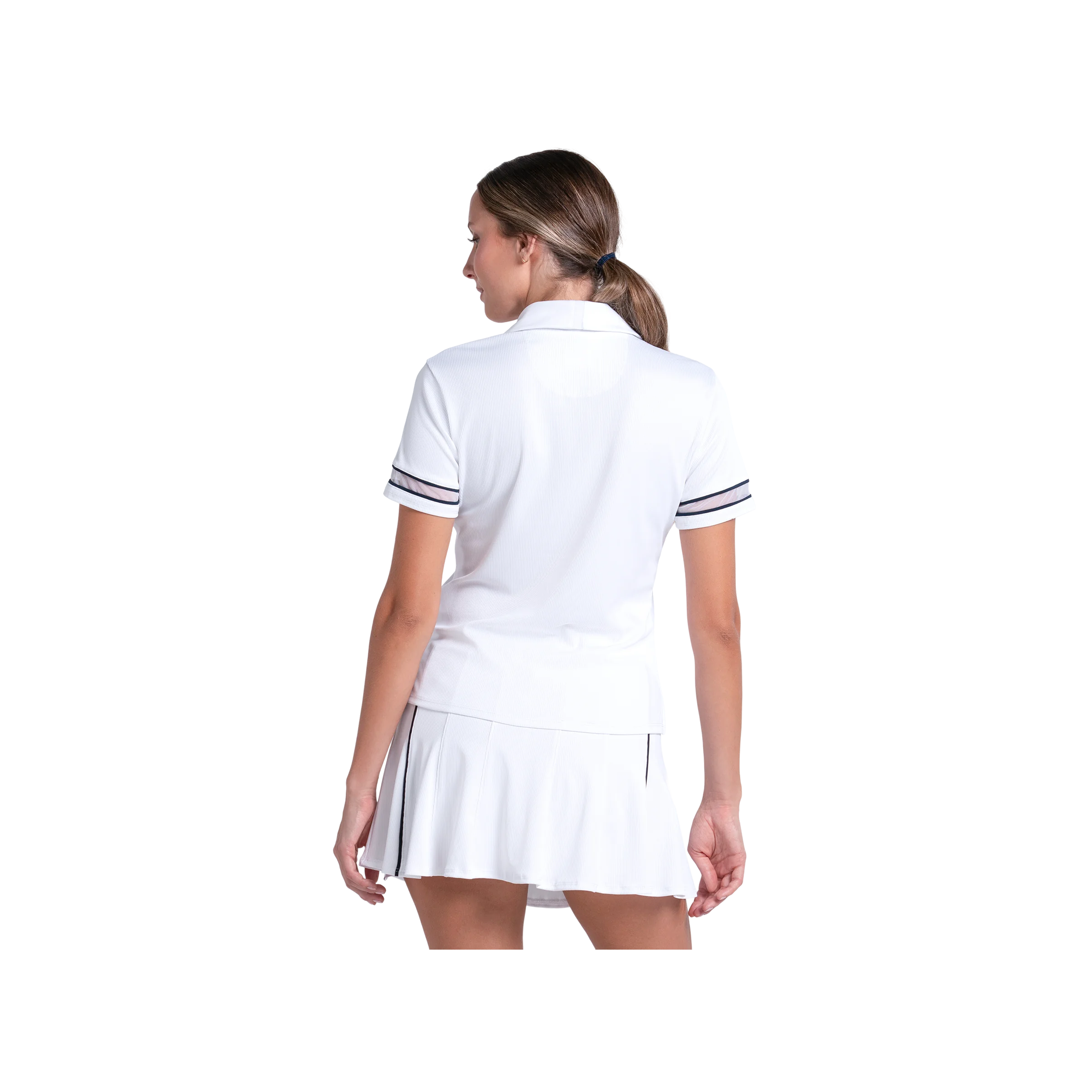 Blusa Lucky in Love Piped Fairway Short Sleeve Polo