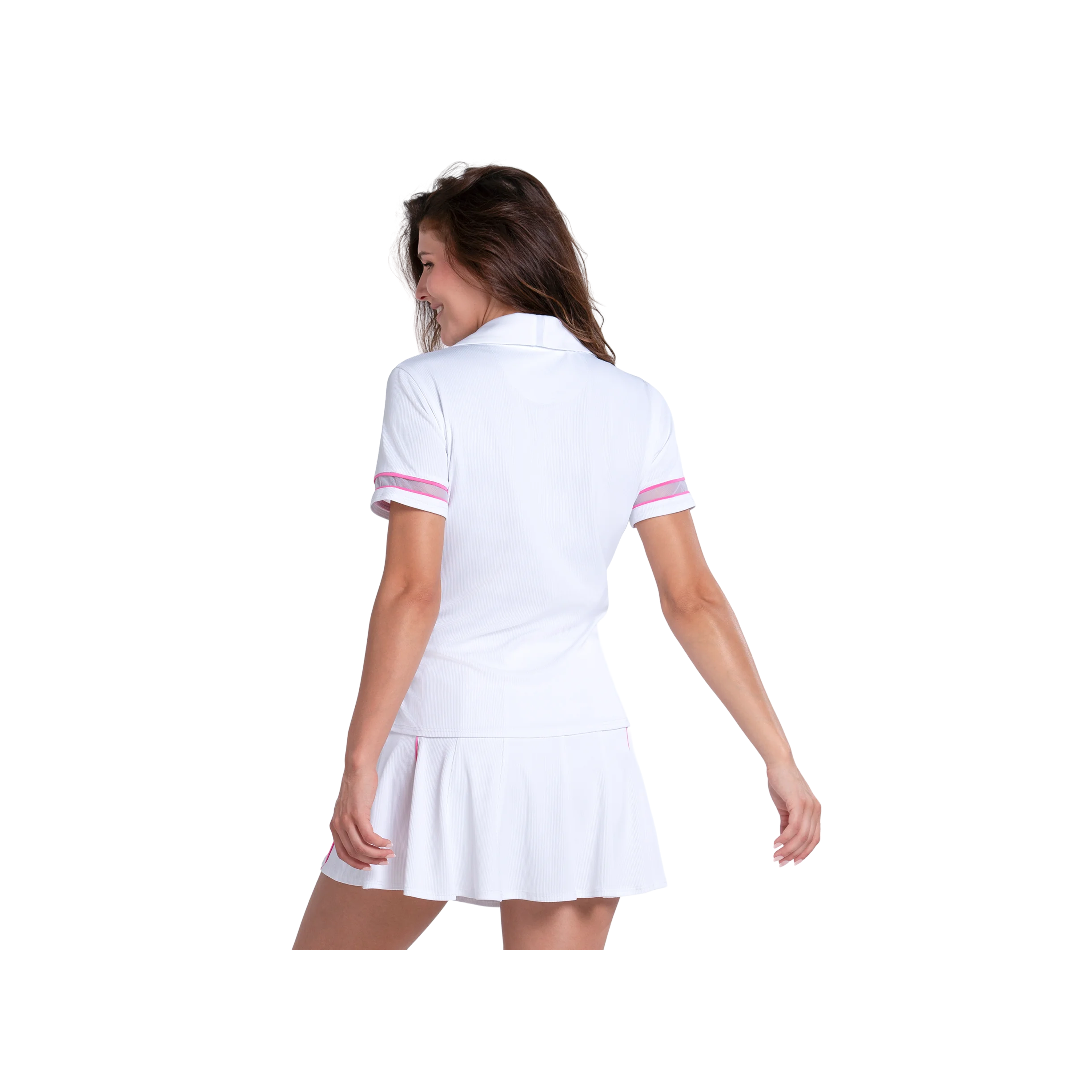 Blusa Lucky in Love Piped Fairway Short Sleeve Polo