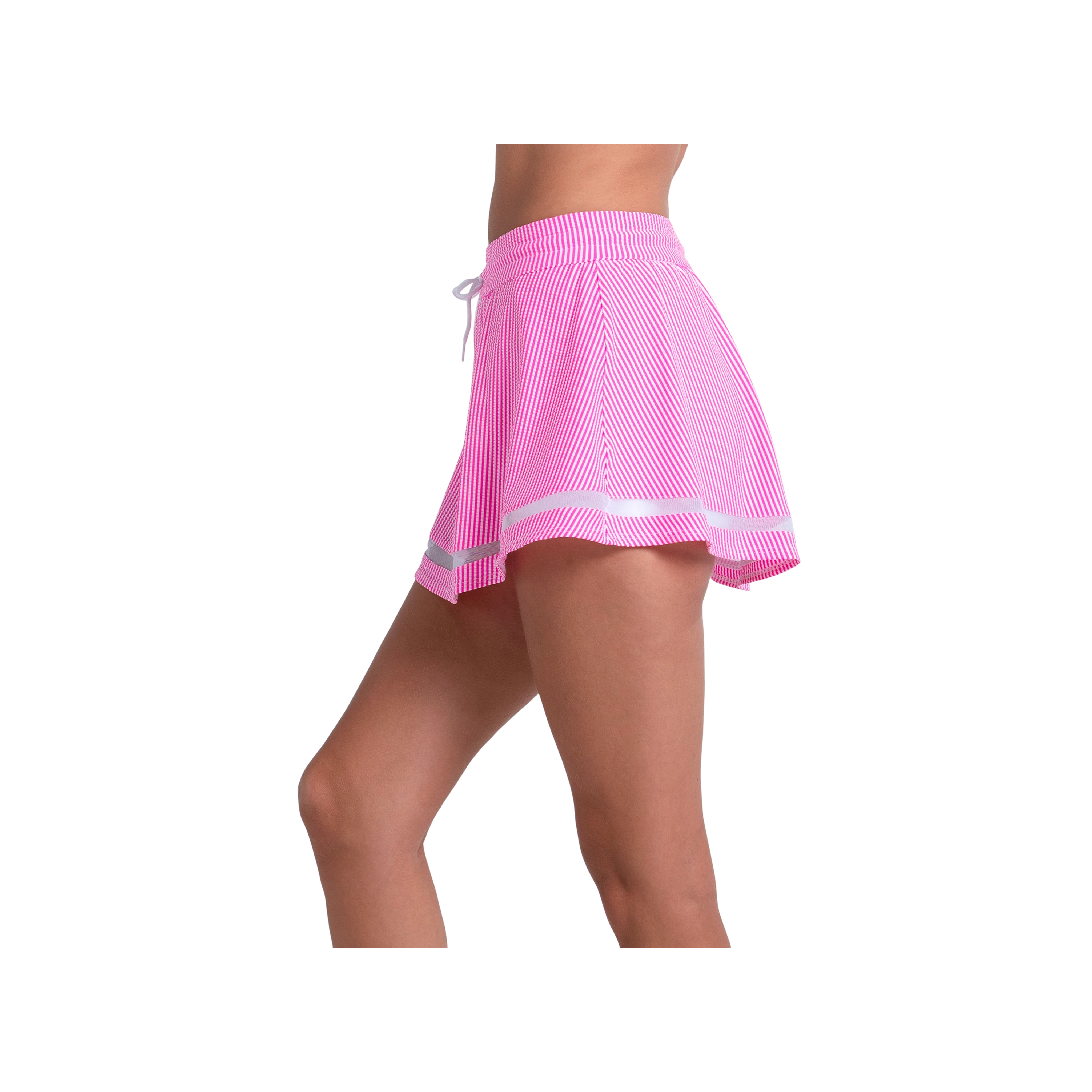Falda Lucky in Love High Waist Seersucker Skirt Rosa