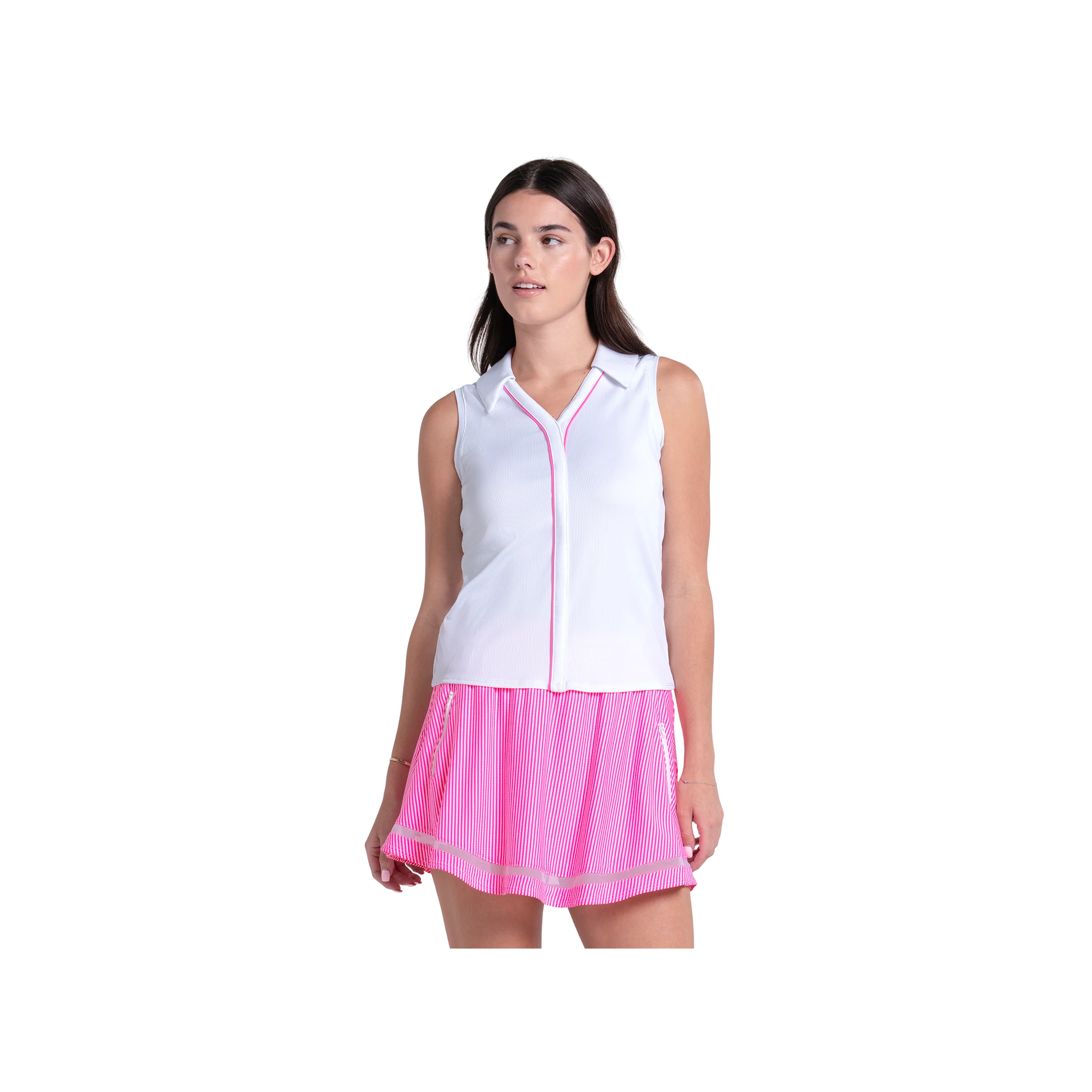 Blusa Lucky in Love Piped Birdie Polo Tank