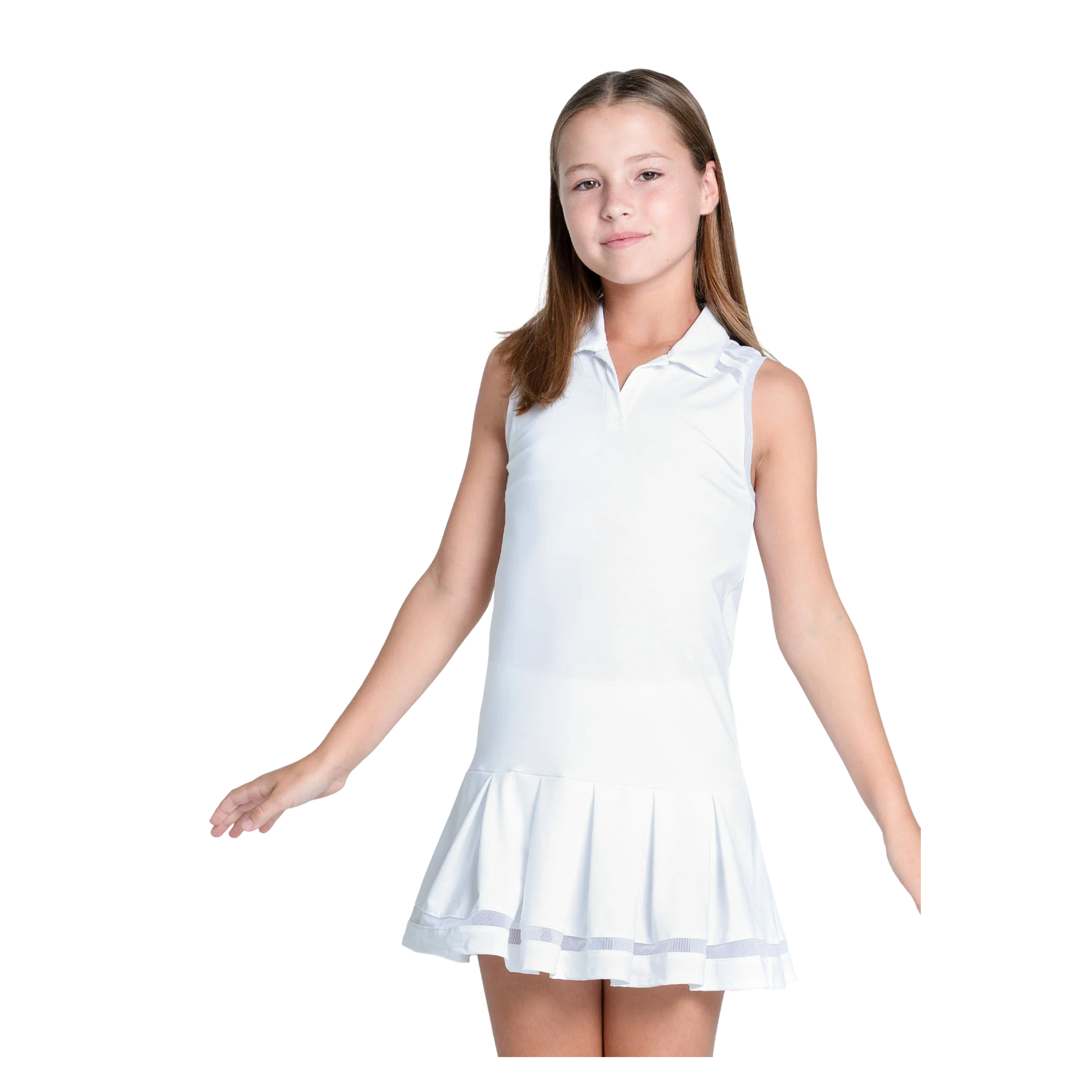 Lucky in Love Vestido de Tenis con Cuello y Falda Plisada