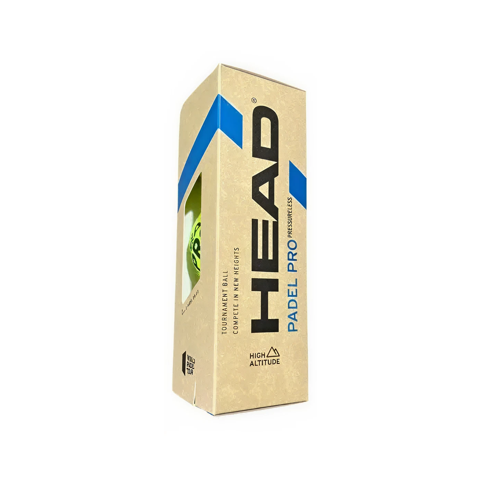 Pelota Head Padel Pro Presureless Bote con 3 Pelotas Duraderas