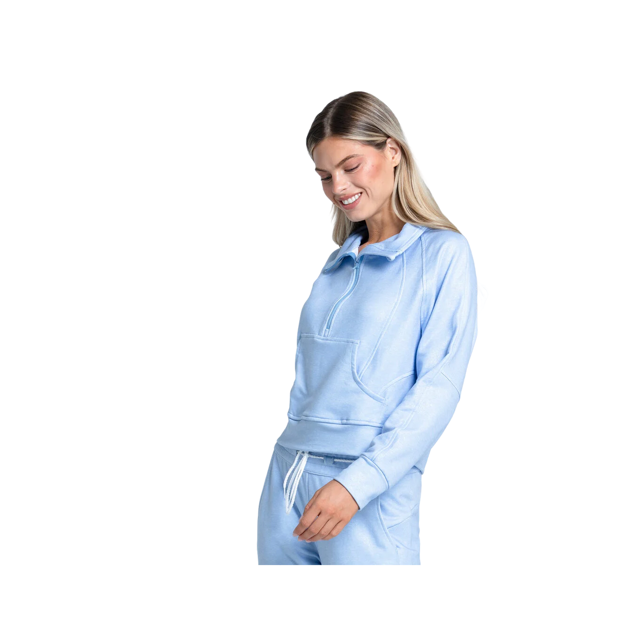 Sudadera Lucky in Love Renew Heather Zip Long Sleeve Powder