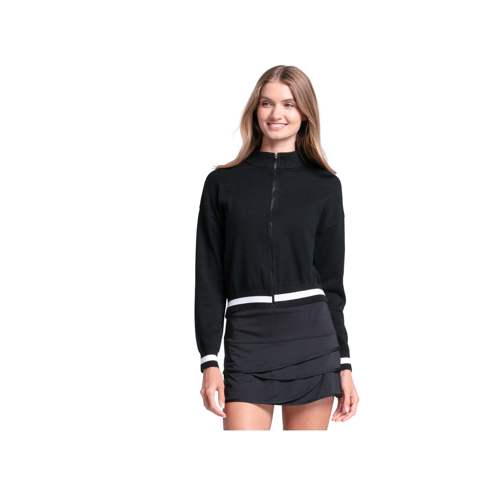Sueter Lucky In Love Rally Mock Neck Cardigan
